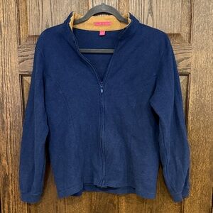 Peter Millar Women’s Navy and Tan 100% Cotton Zip Up Size XL